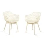 Aoodor Modern Dining Chairs Set Of 2 Plastic Cafe Weather-resistant Beige New. Price: $89.99.