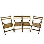 Set Of 4 Folding Chair Event Furniture Slatted Wood Honey Color New. Price: $181.08.