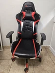 Goplus Black Red Gaming Office Chair Faux Leather Adjustable Armrests Used. Price: $59.99.