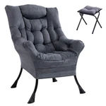 Modern Soft Accent With Ottoman Living Room Armchair High Back Lazy Sofa New. Price: $59.99.