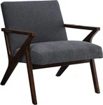 Worldwide Homefurnishings Mid-century Fabric &solid Wood Grey Accent Chair- Gray New. Price: $475.00.