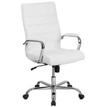 Flash Furniture High Back Leather Office Swivel Chair In White And Chrome New. Price: $214.99.