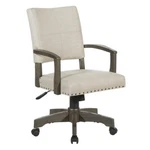Santina Bankers Chair With Antique Gray Finish And Ivory White Fabric New. Price: $301.99.