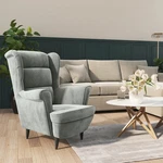 Armchair Light Grey Velvet (100% Polyester), Plywood Medium New. Price: $269.25.