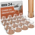 Chair Leg Floor Protectors For Hardwood Universal L, CLEAR-24PCS New. Price: $17.73.