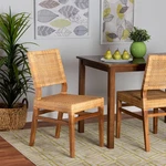 Bali & Pari Lesia Rattan And Mahogany Wood Dining Chair Set Natural/walnut New. Price: $131.99.
