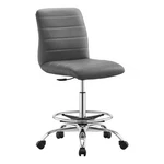 Modway Ripple Vegan Leather And Metal Armless Drafting Chair Silver/gray New. Price: $144.99.