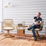 Outsunny Patio Swivel Chairs Set Of 2, Rattan Dining With Cushions New. Price: $187.99.