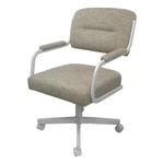 Tobias Designs 38" Swivel Metal & Fabric Dining Chair White And Beige New. Price: $339.83.