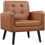 Yaheetech Mid-century Accent Chairs Pu Leather Modern Upholstered Living Room New. Price: $228.47.