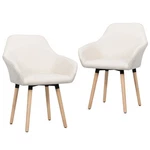 Dining Chair Set Of 2 Cream Fabric Solid Wood Legs Standard New. Price: $188.97.
