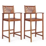 Costway Set Of Bar Stools 29INCH Acacia Wood Pub Chairs Outdoor W/ Armrests New. Price: $119.99.