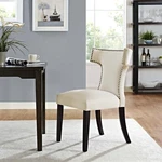 Modway Curve Upholstered Fabric Dining Chair With Nailhead Trim Beige New. Price: $141.25.