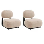 Pemberly Row Set Of 2 Upholstered Armless Accent Chairs In Camel New. Price: $569.00.