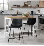 Walker Edison Douglas Urban Industrial Faux Leather Armless Bar Chairs Set BR25 New. Price: $49.99.