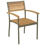 Stackable Patio 2 Pcs Side Solid Wood Acacia And Steel Vidaxl New. Price: $177.99.
