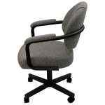 Tobias Designs Fabric Swivel Tilt Dining Arm Chair Mojave Gray On Black New. Price: $408.46.