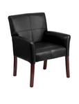 Flash Furniture Leather Executive Side Guest Chair In Black And Mahogany New. Price: $125.00.