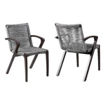 Armen Living Nabila 18" Eucalyptus Wood Outdoor Dining Chairs Gray (set Of 2) New. Price: $697.01.