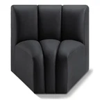 Bowery Hill Contemporary Soft Black Vegan Leather Curved Corner New. Price: $567.06.