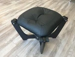 Img Luna Ottoman Only In Prime Black Leather - Espresso Wood Base New. Price: $549.00.