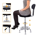 Leather Stool Work Shop Seat Chair Height Adjustable Garage With Backrest New. Price: $53.24.