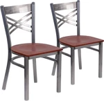 Flash Furniture Hercules X-back Metal Chair Cherry Wood Seat Set Of 2 Open. Price: $184.00.