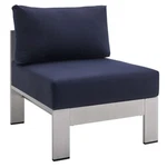Modway Furniture Shore Patio Armless Chair, Silver Navy EEI-4227-SLV-NAV New. Price: $459.99.