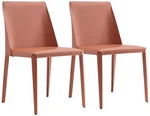 Paris Clay Saddle Leather Dining Chairs Set Of 2 New. Price: $579.91.