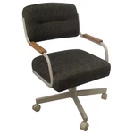Tobias Designs Swivel Fabric & Wood Caster Chair In Sanora Brown/beige New. Price: $382.89.