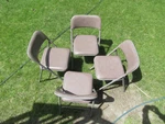 1986 4- Vintage Samsonite Metal Folding Chairs Mauve Orginal Box Unused. Price: $110.00.