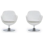 Manhattan Comfort Caisson Faux Leather Swivel Accent Chair In White (set Of 2) New. Price: $791.55.
