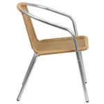Flash Furniture Aluminum And Rattan Stacking Patio Chair Beige New. Price: $136.86.