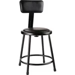 National Public Seating 6418B-10 Stool W/back, Steel, Vinyl, Black, 18" H New. Price: $107.83.