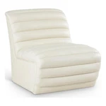 Bowery Hill Contemporary Deep Channel Tufted Soft Cream Leather Accent Chair New. Price: $581.11.