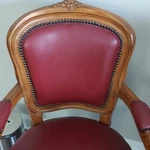 Heather Brooke Upholstered Accent Chair Wood Frame Armrests Used. Price: $149.00.