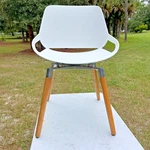 Aeris Numo German Designed White Ergonomic Home Office Chair Wood Legs Polished New. Price: $259.95.