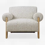 Uttermost 23901 Juncture 38"W Oak Framed Polyester Accent Chair - / Ivory New. Price: $1320.00.