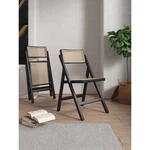 Set Of 2 Pullman Cane Folding Dining Chairs Black/natural - Manhattan Comfort: Open. Price: $181.89.