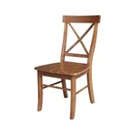 International Concepts Set Of Two Solid Wood X-back Chairs Distressed Oak New. Price: $298.02.