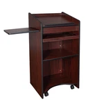 Oef Furnishings Mobile Floor Lectern With Side Shelf And Keyboard Tray, Mahog... New. Price: $343.25.