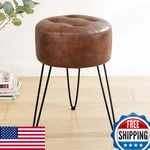 Lue Bona Reddish Brown Vanity Stool Chair For Makeup Room, Tufted Faux Leather New. Price: $101.40.