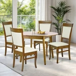Wooden 5 Piece Dining Set, 4 Classic Ronda Chairs Round Extendable Table New. Price: $429.99.