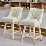Vipbear Swivel Counter Height Bar Stools Set Of 26" Linen Chairs Beige New. Price: $229.00.