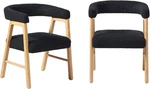 Walker Edison Ezra Curved Back Dining Chair Boucle Black Set Of 2 Open. Price: $199.00.