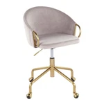 Lumisource Task Chair In Gold Metal/silver Velvet Oc-claireauvsv New. Price: $249.99.