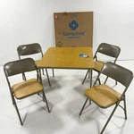 Samsonite Furniture Folding Card Table + 4 Chairs Set 1980S Vintage Mcm W/ Box Used. Price: $389.00.