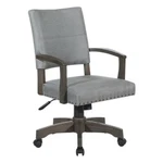 Santina Bankers Chair With Antique Gray Finish And Fabric New. Price: $300.99.