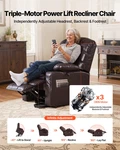 Large Power Lift Recliner Chair 3 Motor Heat Massage Leather Brown New. Price: $777.99.