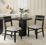 Colamy DCW26 Modern Farmhouse Dining Chair Black Gray Ladder Back Cushioned New. Price: $100.00.
